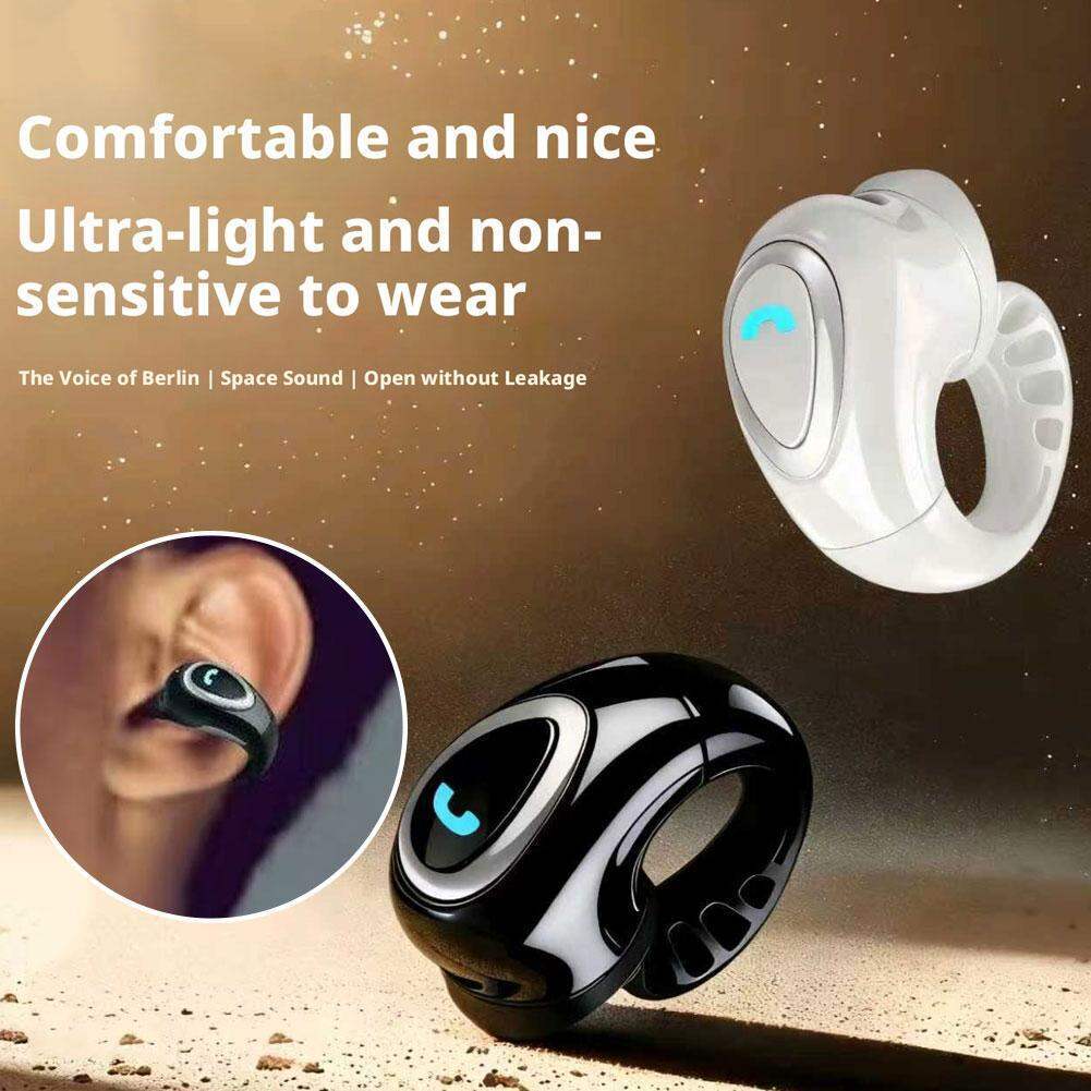 หูฟังไร้สายบลูทูธ Ear-clip หูฟังเดี่ยว Open-Ear Air Conduction หูฟัง Clip-On ชุดหูฟังเดี่ยวหูฟังเสีย