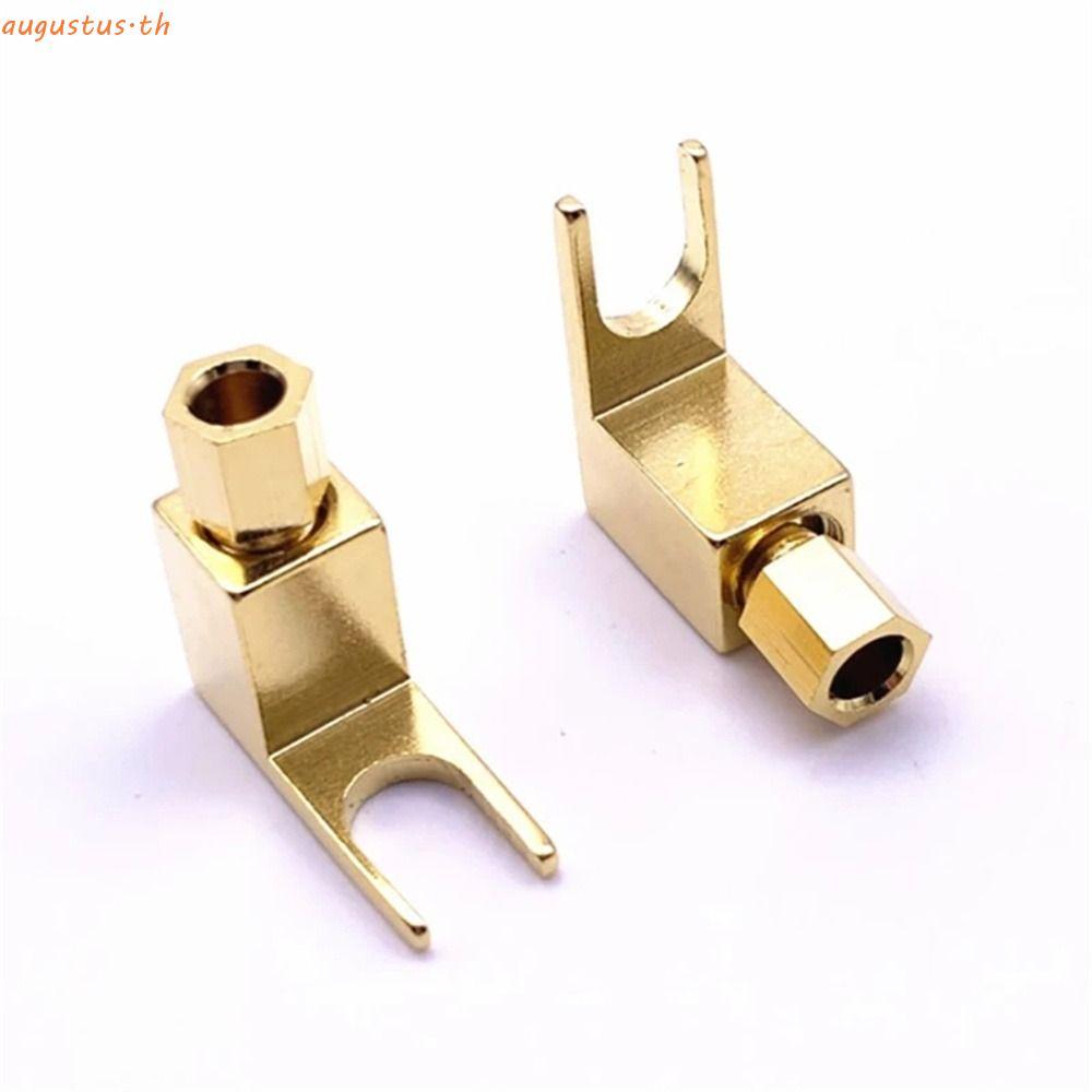 AUGUSTUS U Spade Connector Banana Socket ทนทาน Spade อะแดปเตอร์ปลั๊ก Banana Plug สายเชื่อมต่อ Spade 