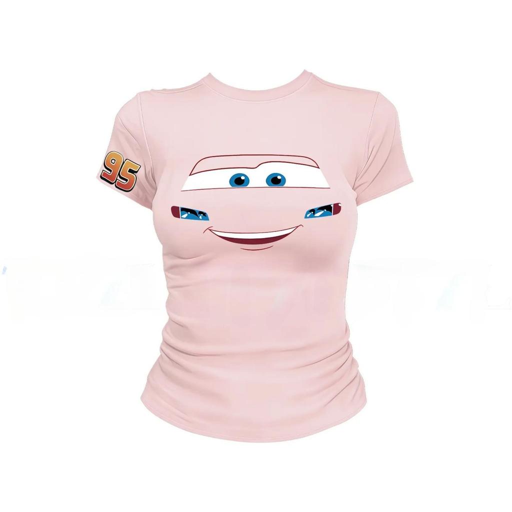 เสื้อยืดลำลองสำหรับผู้หญิงดีไซน์ทันสมัยและมีสไตล์ เหมาะสำหรับหลายโอกาส โดดเด่นด้วยลายพิมพ์หน้ายิ้มแบบอเมริกันน่ารัก ทรงเ