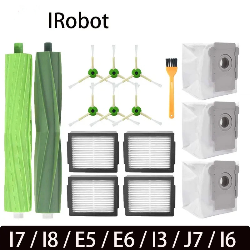 IRobot Roomba i7 i3 i5 i6 J7 E4 E5 หุ่นยนต์เครื่องดูดฝุ่นอุปกรณ์เสริมหลักแปรงด้านข้างกรอง Mop ถุงเก็บฝุ่น