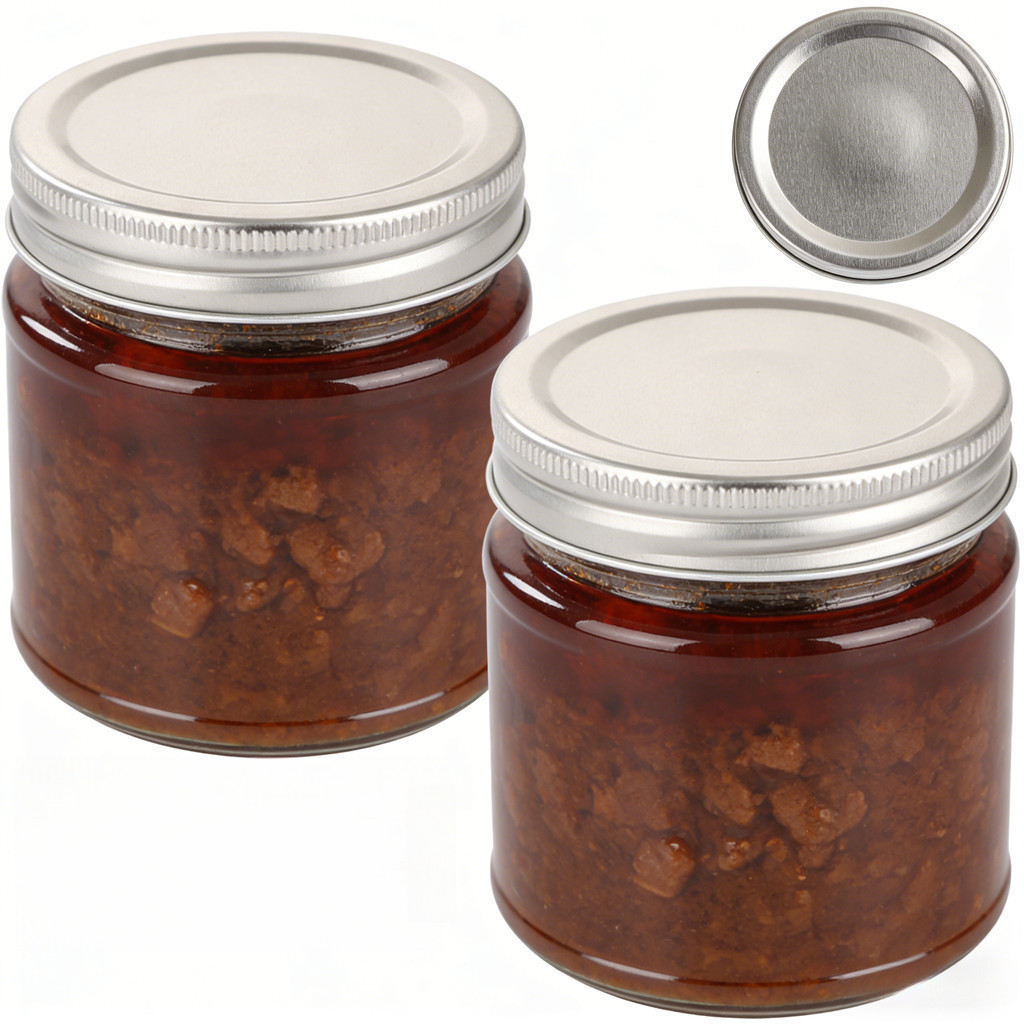 Canning Jar ฝาปิดและวงดนตรีชุดทดแทนสําหรับ Mason Jars แหวนโลหะปากกว้างปกติพร้อมซีลซิลิโคนฝาปิดเก็บอาหารรั่ว