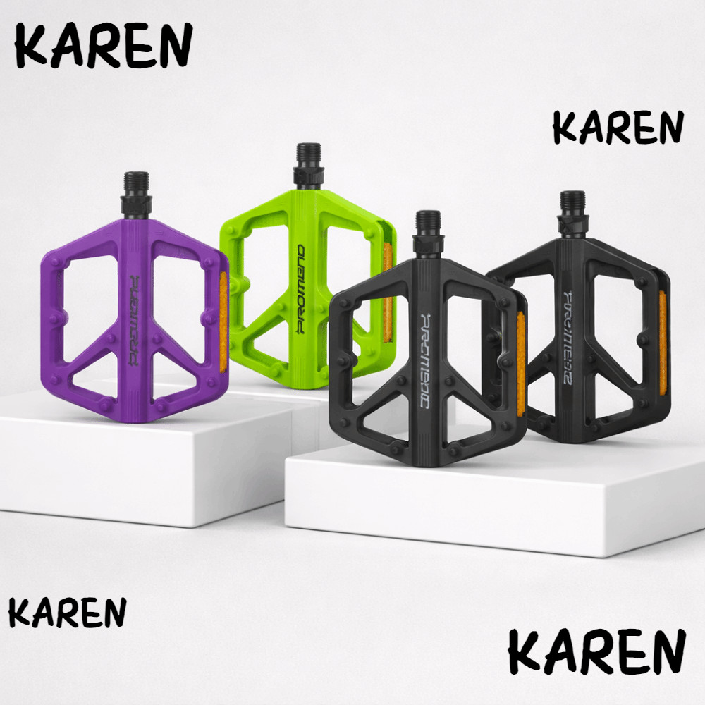 KARENGOODS 1 คู่เหยียบจักรยาน Dual DU Ergonomic ติดตั้งง่าย น้ําหนักเบา พร้อม Anti Slip Pins สําหรับ MTB, BMX, เสือหมอบ และเสือภูเขา