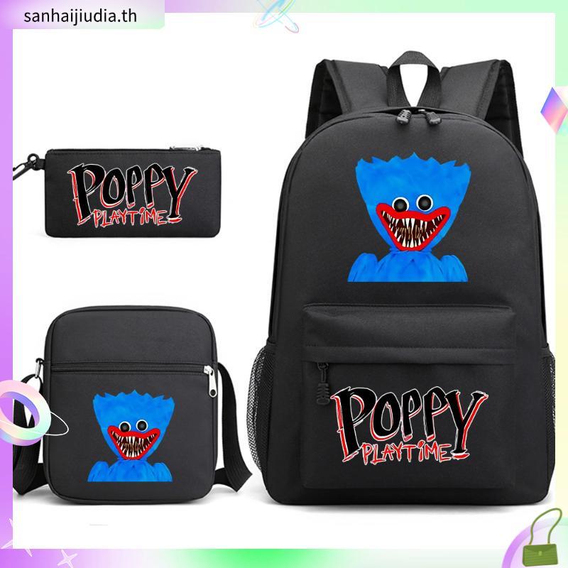 2022 New Arrival Huggy Wuggy Poppy Playtime Game Three-Piece Bag Set Shoulder Bag Backpack Pencil Ba