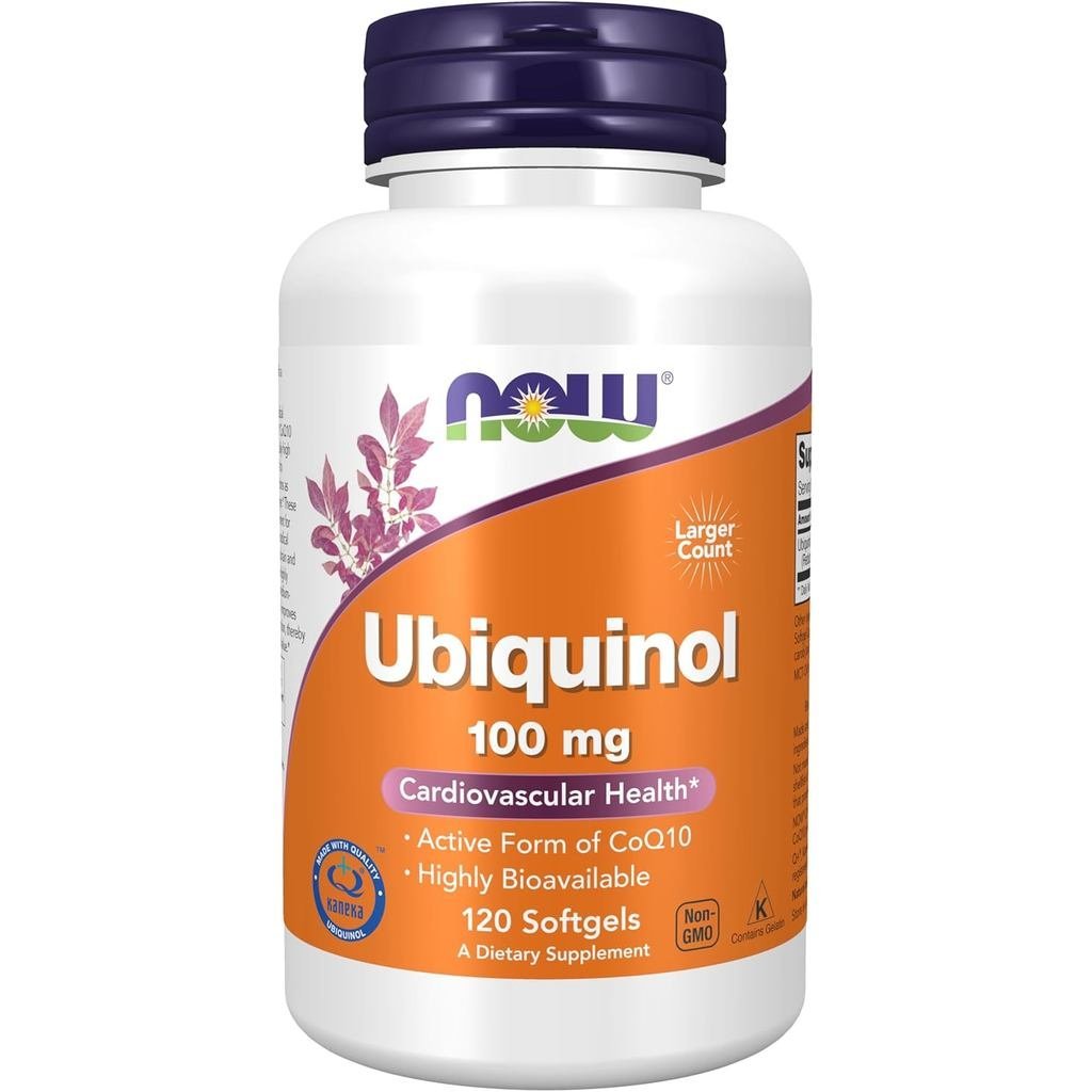 Now อาหารเสริม Ubiquinol 100 mg, การระบายอากาศสูง (รูปแบบที่ใช้งานของ CoQ10), 120 ซอฟท์เจล