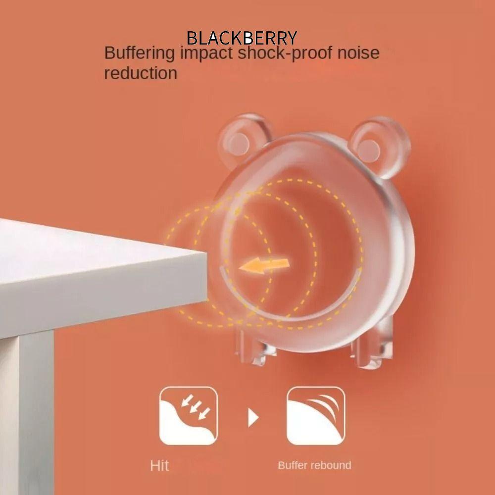 กันชนประตู BLACKBERRY, โช้คอัพซิลิโคนไร้ร่องรอย, แผ่นรองเบาะ Doorknob ที่ปิดเสียงในครัวเรือนแบบใส