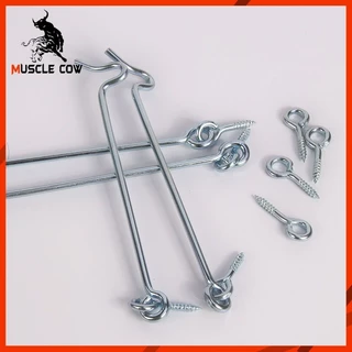 MUSCLE COW ตะขอหน้าต่าง 6 นิ้ว 4PCS เหล็กชุบสังกะสี แข็งแรง ทนทาน ใช้งานกั้นหน้าต่างและป้องกันการเปิดออก