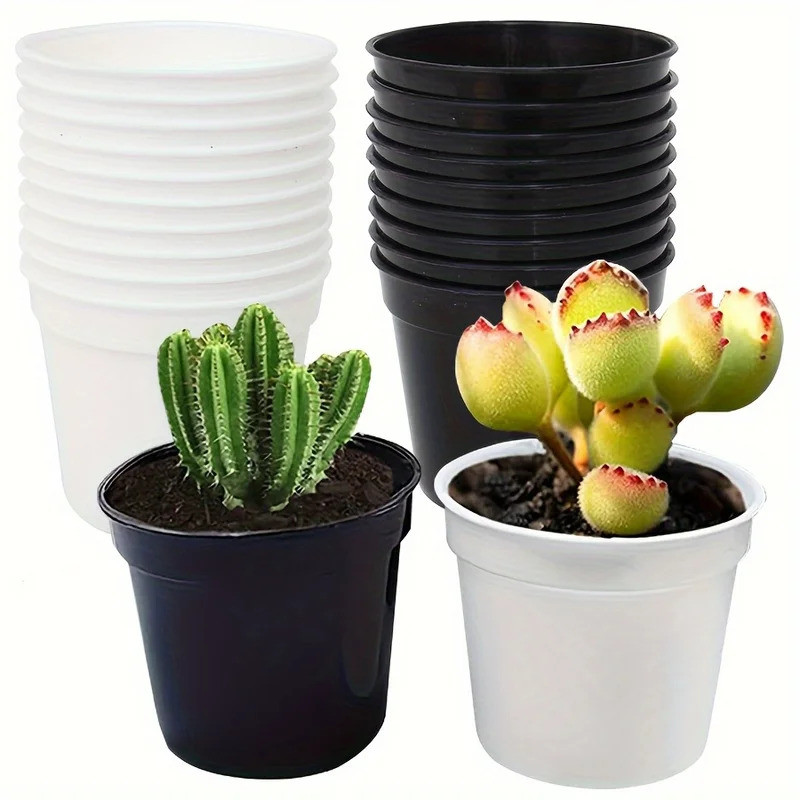 20pcs Plant Pots Small Flower Pots with Drainage Hole Durable Plastic Pots Nursery Small Flower Pot 