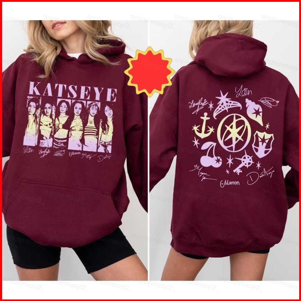 DC2 Retro Katseye Vintage เสื้อกันหนาว Kpop MANON SOPHIA DANIELA LARA hoodie MEGAN YOONCHAE