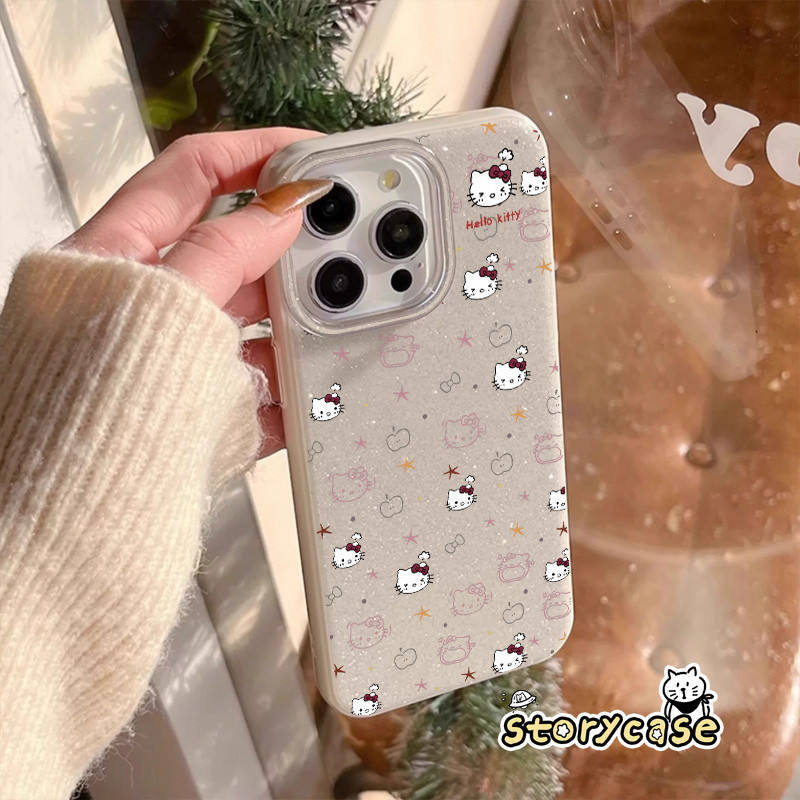 เคสโทรศัพท์พร้อมผงแวววาวลายแมว KT น่ารัก OPPO A5i A57 A16 A55 A54 A76 A52 A60 A6X A3X A3 A58 A38  A18  A15 A35 A17