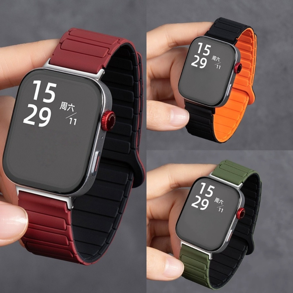 สายรัดซิลิโคนสําหรับนาฬิกา เรียลมี Realme Watch 5 4 3 2 ส มือโปร น้ําหนักเบาสายนาฬิกาแม่เหล็กกันน้ํา ส ทนฝนและแดด กีฬาฟิตเนสวิ่งเปลี่ยนวง