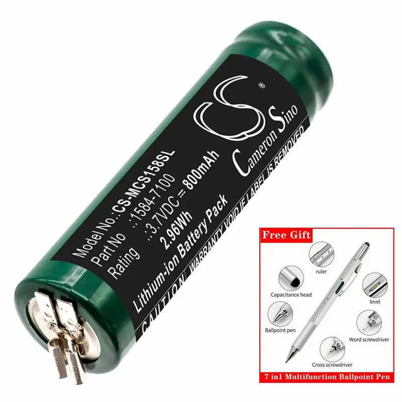 ปัตตาเลี่ยนไฟฟ้า 3.7V/800mAh แบตเตอรี่ 1584-7100 สําหรับ Moser ChromStyle 1584