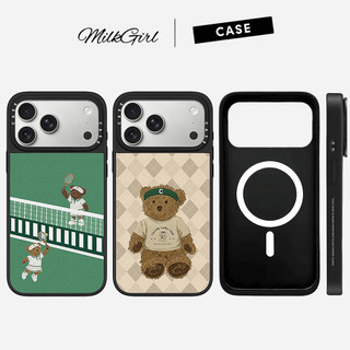 กระจกแม่เหล็กตารางหมีเคสโทรศัพท์สําหรับiPhone 17 Pro Max 17 Air 16 Plus 15 14 13 12 11 กันกระแทกป้องกันปลอก