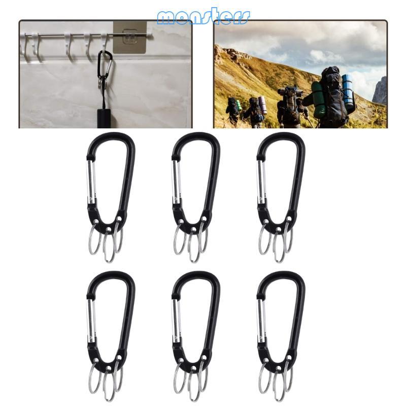 Mon 6 แพ็ค Travel Carabiner สกรูล็อค Carabiner ตกปลา Carabiner ปีนเขา Carabiner