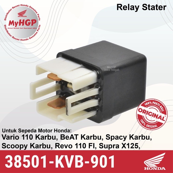 38501KVB901 รีเลย์สตาร์ท Vario BeAT Scoopy Revo-100cc Karisma Supra 38501 KVB 901 38501-KVB-901
