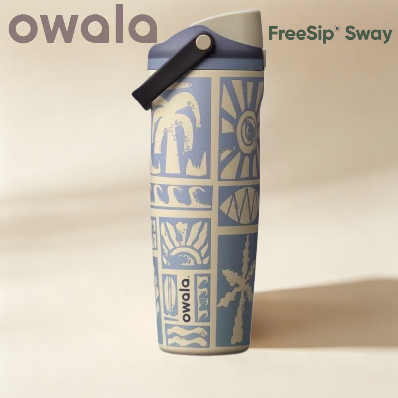 Owala Freesip Sway Vintage Surf 30oz Tumbler - Limited Edition ฉนวนสแตนเลสกระติกน้ําร้อนถ้วยขวดน้ําสําหรับของขวัญท่องเที่ยวยิม