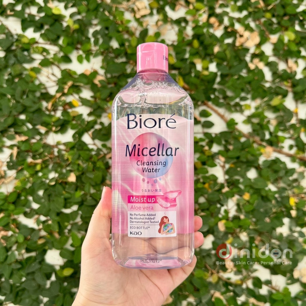 ((dinidon Shop)) Biore Milcellar Cleansing Water Moist Up Aloe Vera 400 Ml.