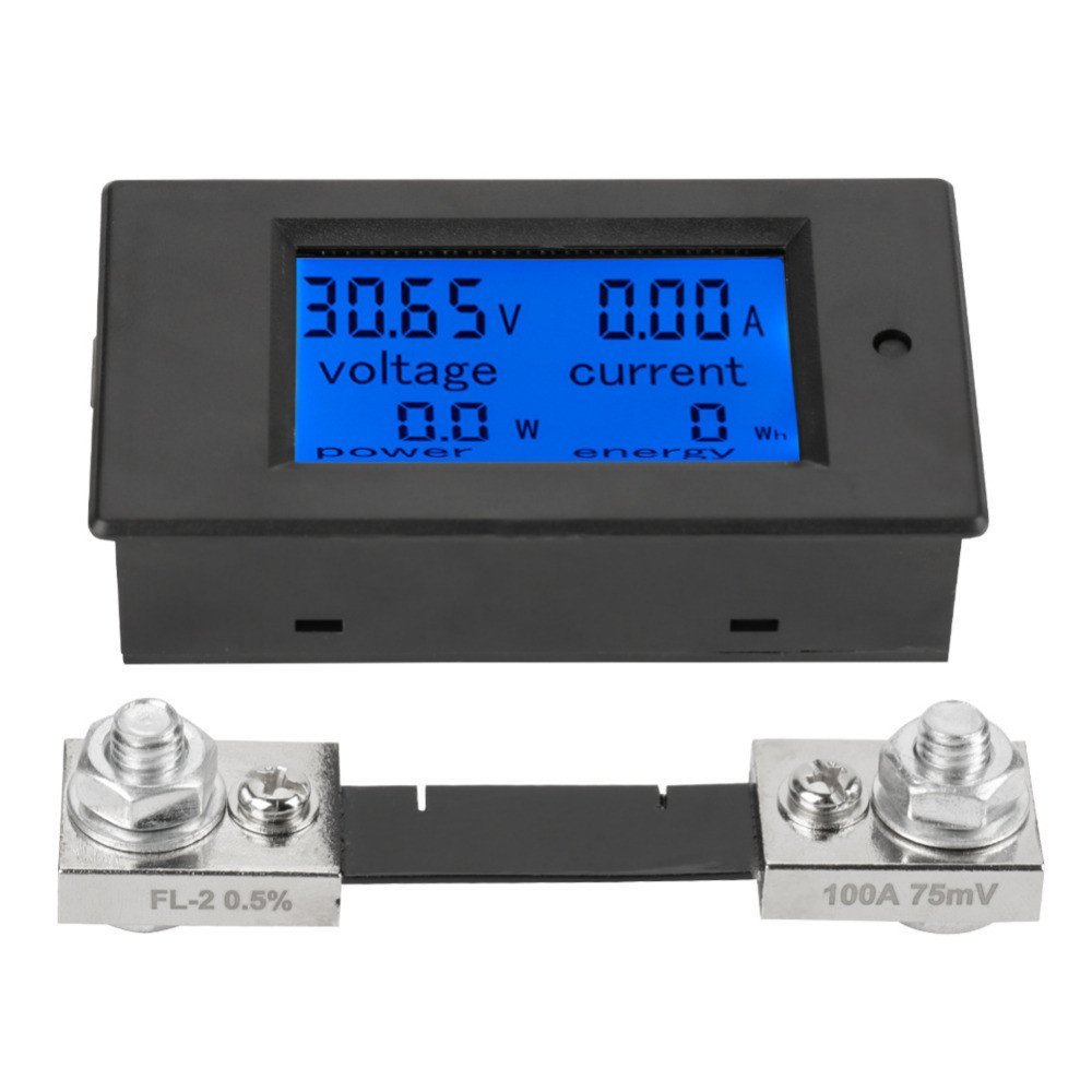 20a แรงดันไฟฟ้า Photoelectric Energy 100a50a เมตรไฟฟ้ารถ pzem-051V dc6.5-100v A0W0