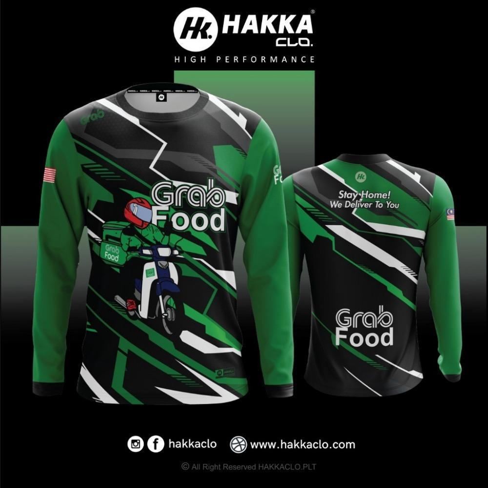 เสื้อยืดแขนยาวสําหรับ Grab Delivery Rider พิมพ์ลาย 3D ผลิตจากผ้าโพลีเอสเตอร์ย์ สไตล์โมเดิร์น