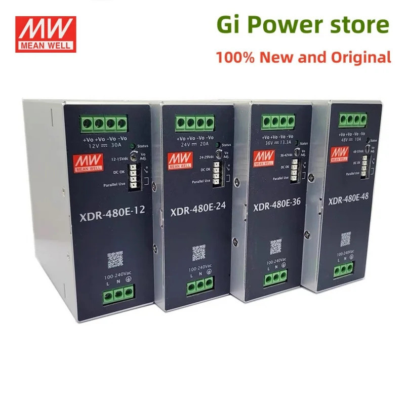 XDR-480E 48W MEAN WELL AC DC XDR-480E-12 XDR-480E-24 XDR-480E-36 XDR-480E-48 ประหยัด Ultra อุตสาหกรร