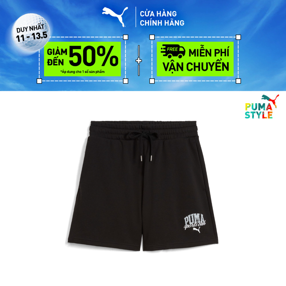 PUMA กางเกงขาสั้นแฟชั่นสตรี CLASS สีดํา สีดํา สีดํา