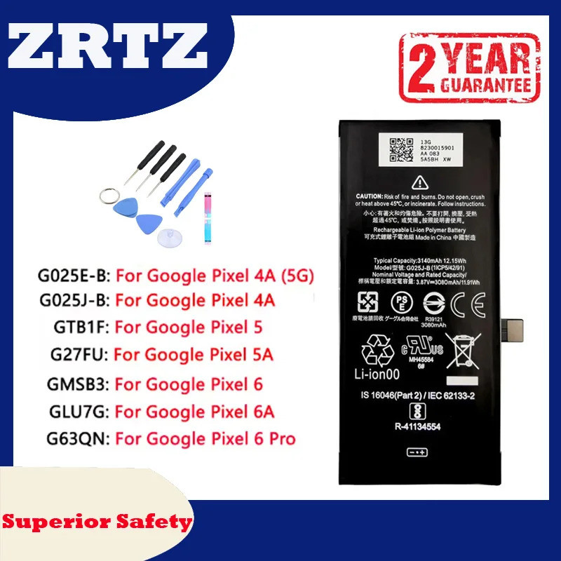 แบตเตอรี่คุณภาพสูง ZRTZ GTB1F G27FU GMSB3 สําหรับ HTC Google Pixel 4A 5 6 5A 6A Pro Pixel5 Pixel6 5G