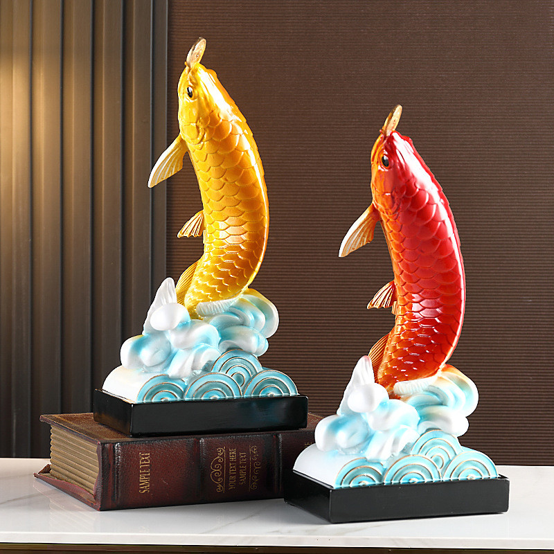 Yuyue Longmen Koi Fish Creative ตกแต่ง Entrance ตู้ไวน์ตู้ทีวีตกแต่ง Office Home Light หรูหราตกแต่ง