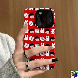 Cherry Maruko สําหรับ Samsung A16/A17/A06/A07/A25/A26/A36/A37/A54/A55/A56/A57 2-in-1 การ์ตูน Niche Hard Case
