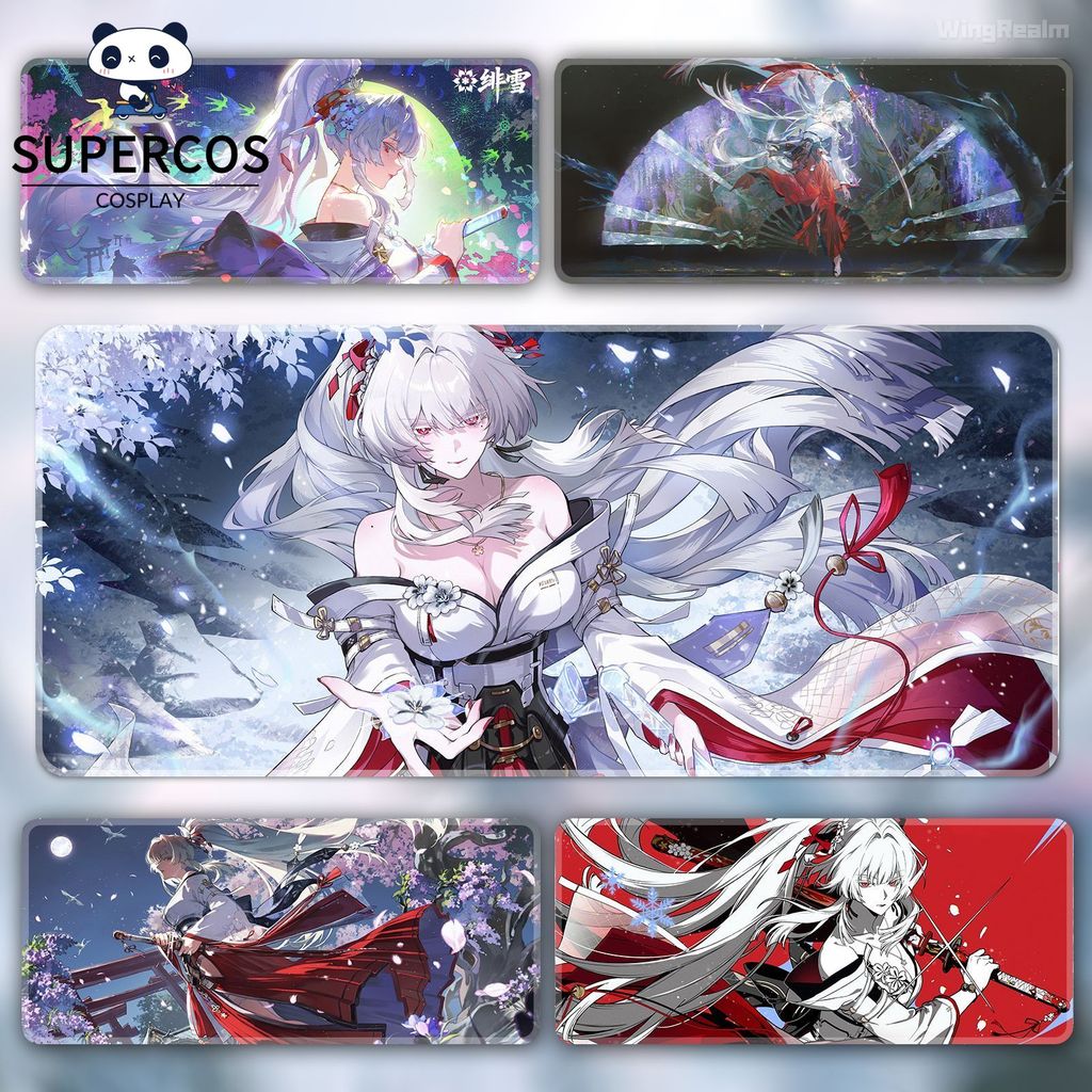 Wuthering Waves Hiyuki แผ่นรองเมาส์แผ่นรองโต๊ะสําหรับโฮมออฟฟิศเกม