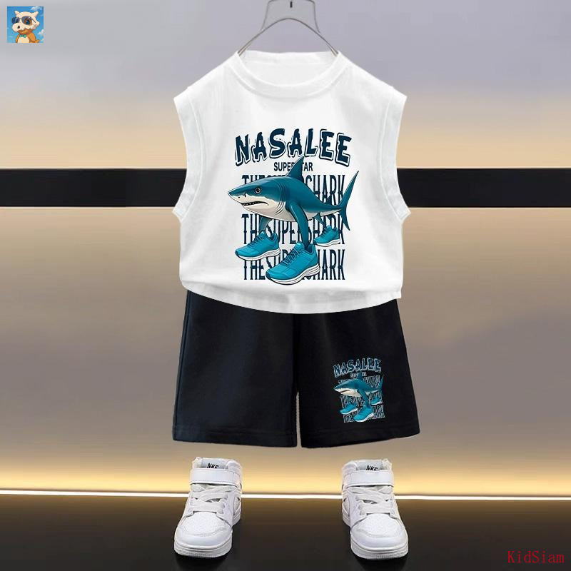 【KidSiam】เซ็ตชุดเด็ก เสื้อ+กางเกง เสื้อยืดพิมพ์ลาย Italian Brianrot พร้อมส่ง NASALEE ผ้านิ่มสบาย คอก