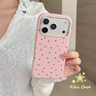 เคสไอโฟน17เคสผิวหนัง ลายจุด หัวใจ มินิมอล อ่อนโยน สไตล์ฮิต สำหรับiPhone 16 15 11 17 13 AIR 14 12 Pro Max 15 16 Plus XR X