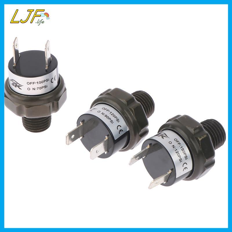 LJF 1 ชิ้น Heavy Duty 1/4 NPT Airpressor สวิทช์ควบคุมความดันวาล์ว 70-100PSI 90-120PSI 120-150PSI