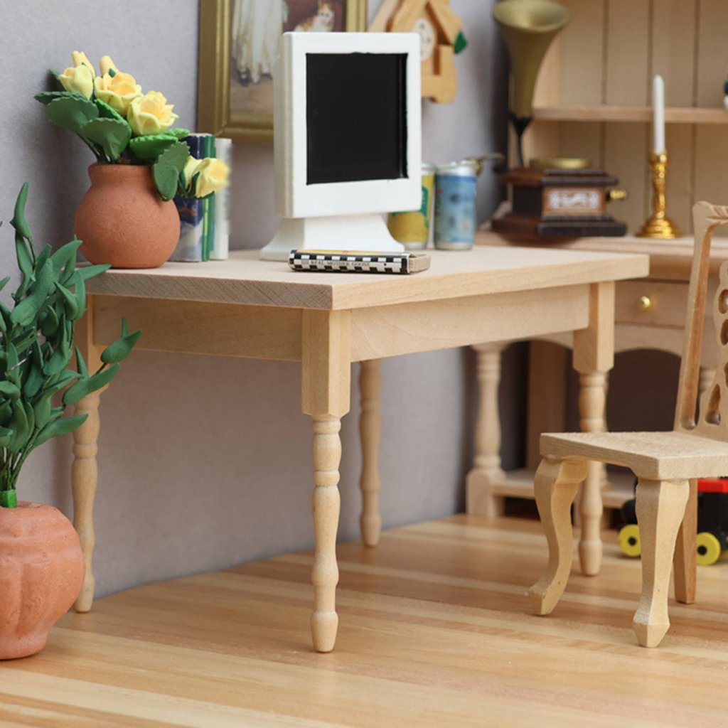 โครงการ 1:12 Scale Dollhouse Table Artisan-Made 1:12 Scale เฟอร์นิเจอร์สําหรับฉากจิ๋ว