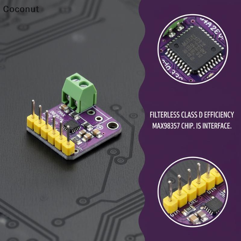 [มะพร้าว] MAX98357 I2S 3W Class D Audio Module ที่มีประสิทธิภาพ Filterless DAC สําหรับเครื่องเล่นเพล