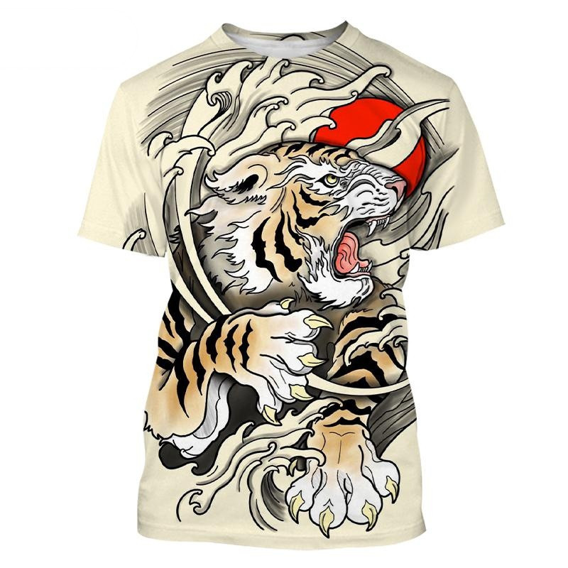 Tiger 3D Print Cool Unisex Funny T-Shirt 100-6XL