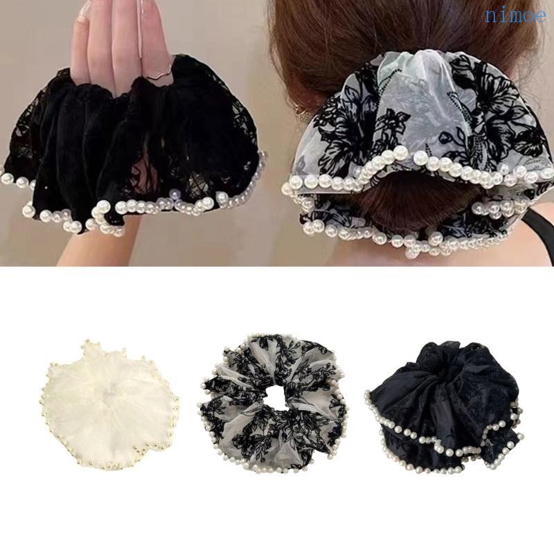 Nio Aesthetic Hair Scrunchies ผู้หญิงยืดหยุ่นผมผูกงานแต่งงาน Headwear