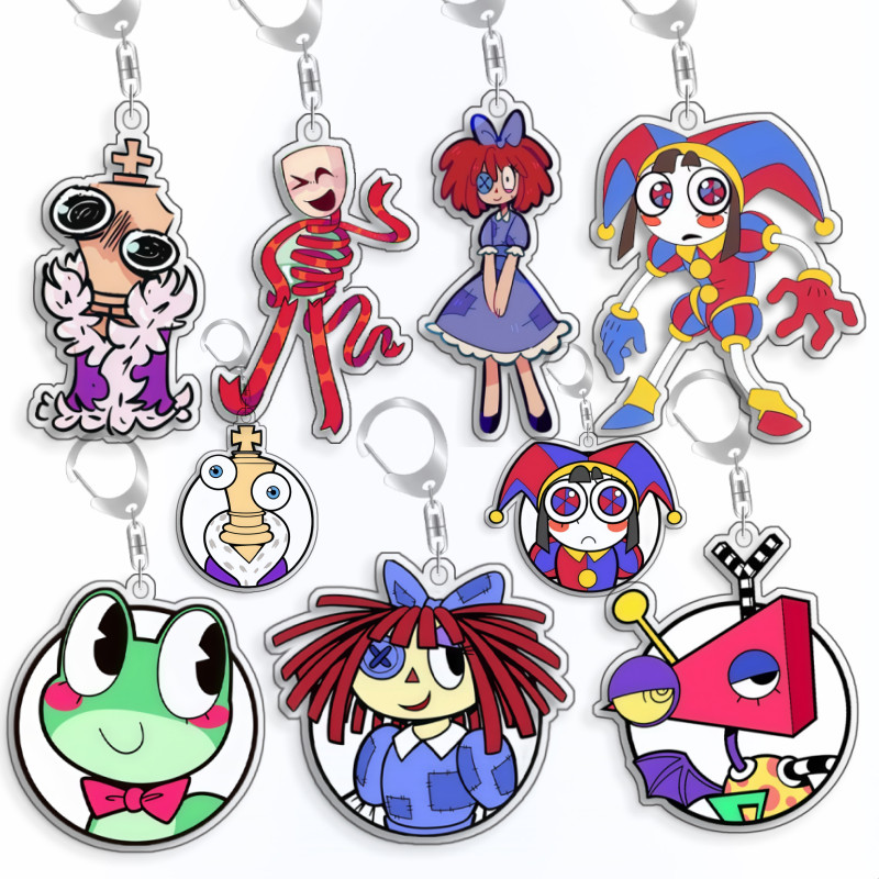 สําหรับ Amazing Digital Circus Rata Pomni Gangle Kinger อะคริลิค Selfmade น่ารักการ์ตูนอะนิเมะพวงกุญแจจี้ของเล่น