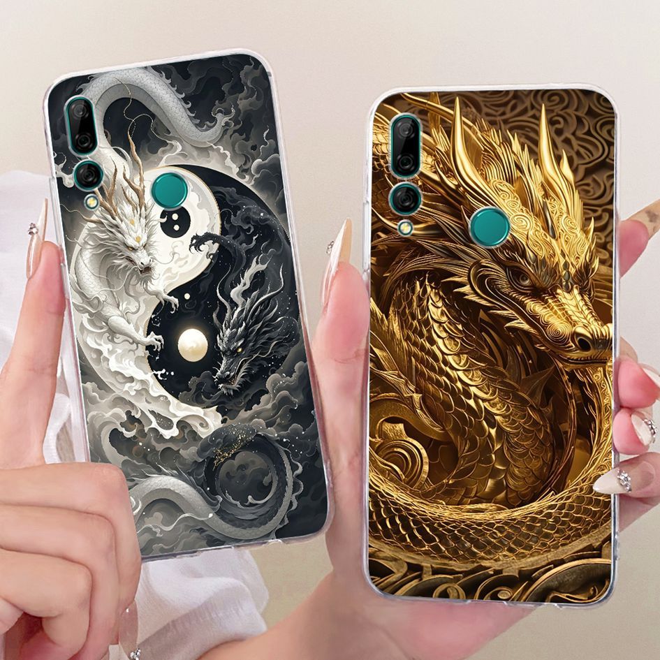 สําหรับ Huawei Y9 Prime 2019 กรณี P สมาร์ท Z หรูหรามังกรการ์ตูน Soft Slim ซิลิโคนเคสโทรศัพท์สําหรับ 