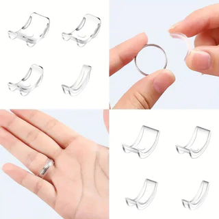 MOON (พร้อมส่ง) ตัวปรับขนาดแหวน ซิลิโคนใส 8 ขนาด สําหรับแหวนหลวม แหวน