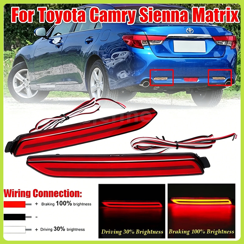 2PCS LED ด้านหลังกันชน Reflector ไฟเบรคสำหรับ Toyota Camry Matrix Lexus
