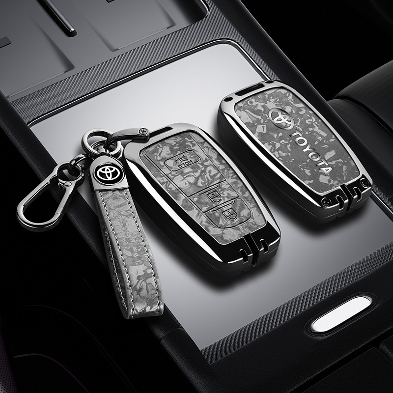 โลหะรถ Key Case Key Shell สําหรับ Toyota Corolla Altis Corolla Cross Camry RAV4 กระเป๋า Fob ผู้ถือป้องกันกันกระแทก Keychian รถอุปกรณ์เสริม