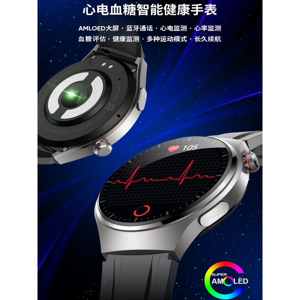 ใหม่การตรวจสอบแบบเรียลไทม์ ECG ออกซิเจนในเลือด Heart Rate อุณหภูมิของร่างกาย Sleep Bluetooth Call นา