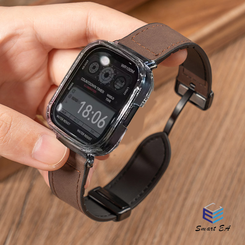 สายหนังพร้อมเคสกลวงสําหรับ Xiaomi Redmi Watch 5 Active / Redmi Watch 5 Lite / Redmi Watch 5 / Redmi 
