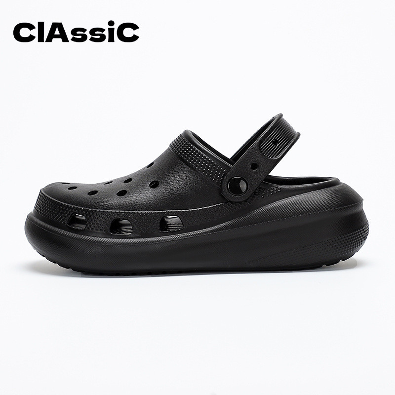 VQX9 พัฟ Cloud Stepping on Shit Feel Hole รองเท้า Super หนา Soled Anti-Slip Soft-Soled สวมใส่ด้านนอก