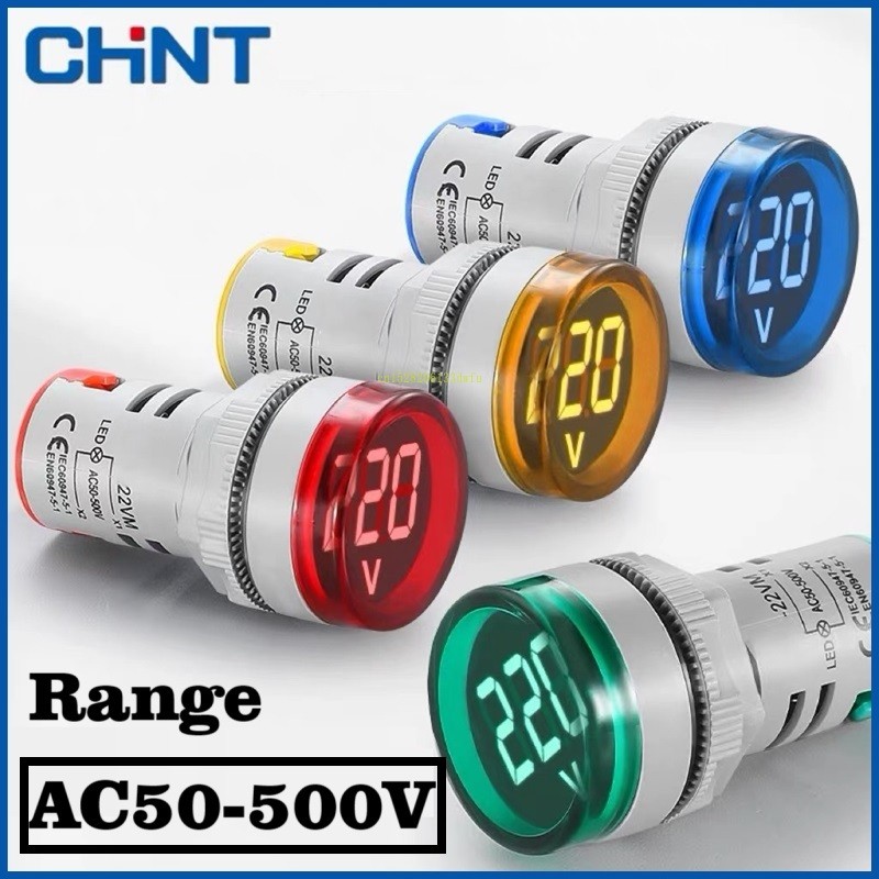 CHINT ไฟ LED ไฟแสดงสถานะ NXD-22DV AC จอแสดงผลดิจิตอลแรงดันไฟฟ้า 22 มม.AC50-500V AD16 220V 380V 440V 480V 500VCHNTCHNT