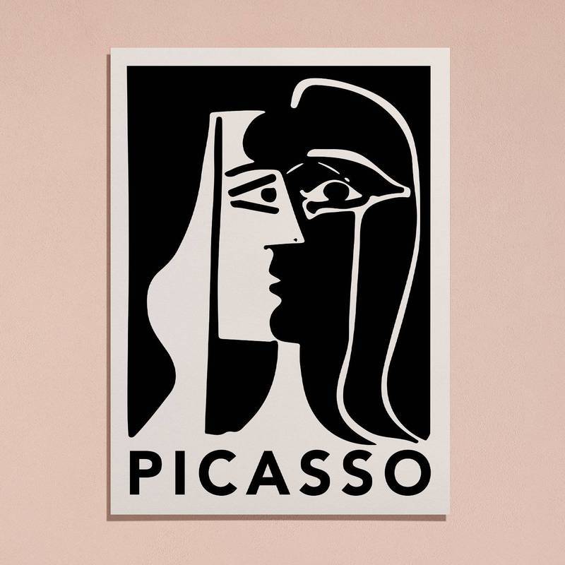 Picasso the Kiss 1979 ภาพวาดนามธรรมโปสเตอร์วินเทจพิมพ์ศิลปะ _ Pablo Picasso, โปสเตอร์ Picasso, Picas