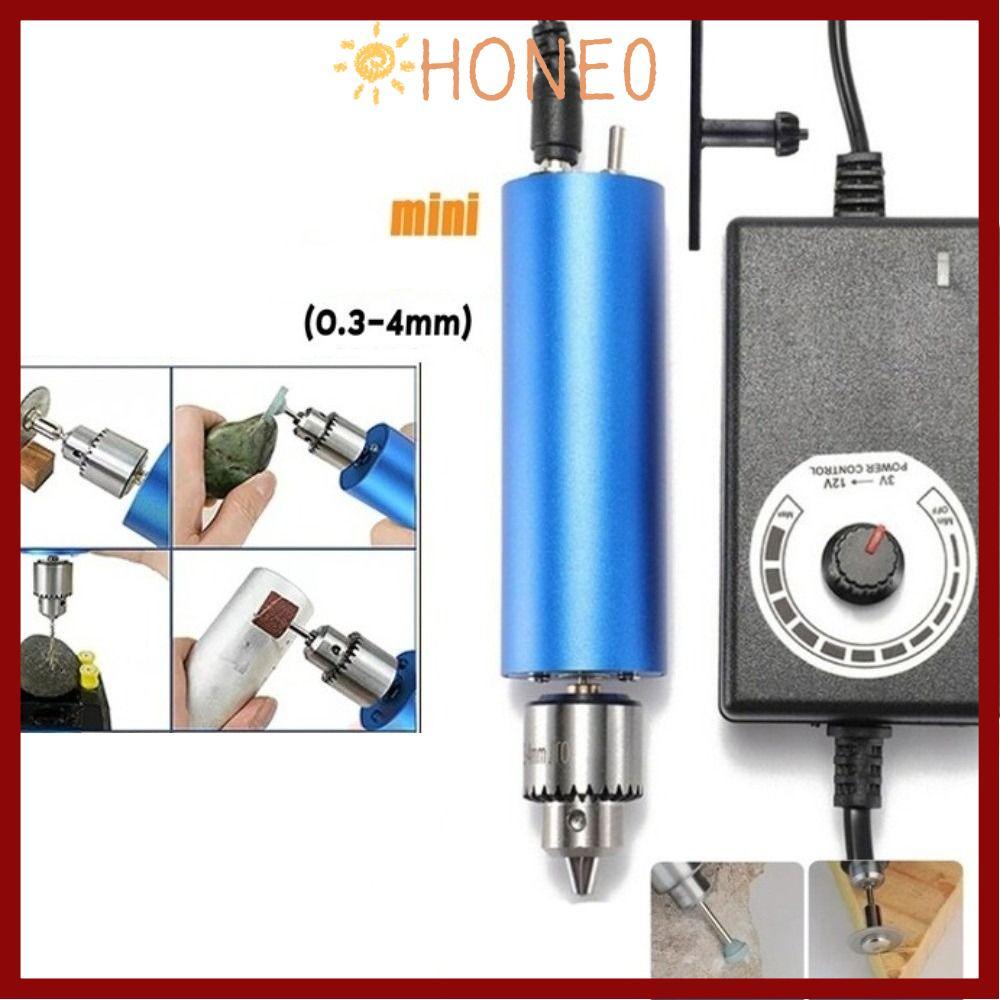 HONE เครื่องบดไฟฟ้าขนาดเล็ก, 0.3-4 มม. Chuck Stepless สว่านมือไฟฟ้าแบบปรับได้, แบบพกพา 13000RPM มัลต