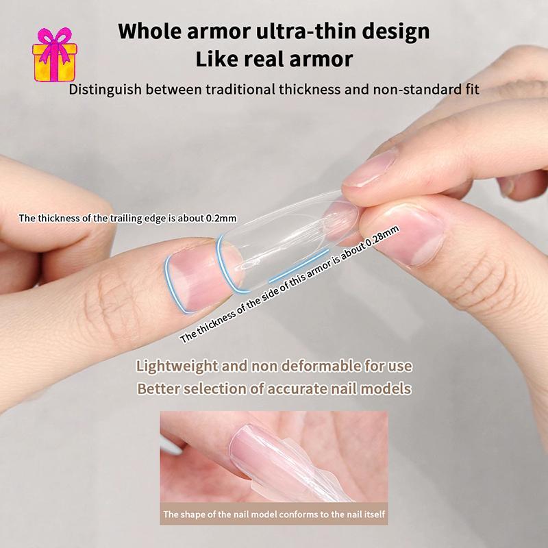 [INTH] 180 ชิ้น/กล่องแซนวิช Dual Nail Forms 15 ขนาด Extensions-Dual Forms Coffin Almond Nail Forms S