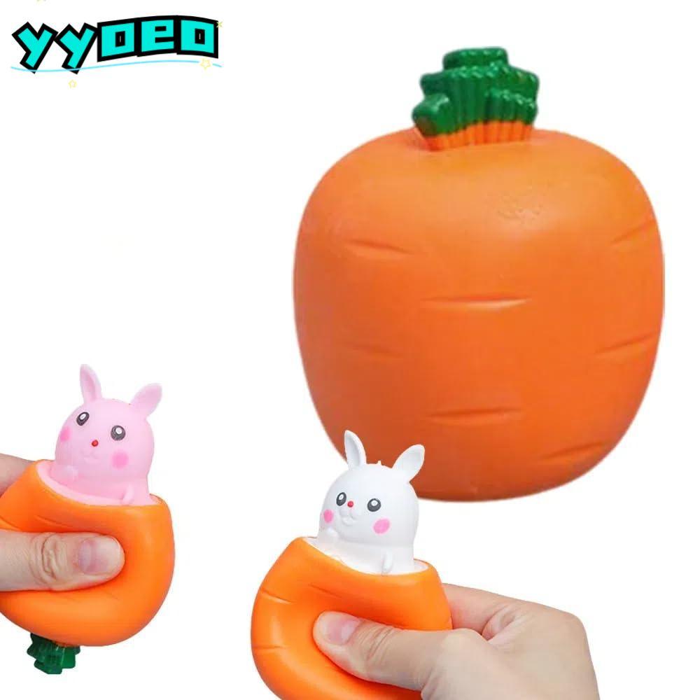 YYOEO ของเล่นบีบ, ตะกร้า Stuffers แครอทกระต่าย Pop Up แครอทกระต่าย, ตลกความเครียดบรรเทา Fidget Decompression Sensory ของเล่นของขวัญ