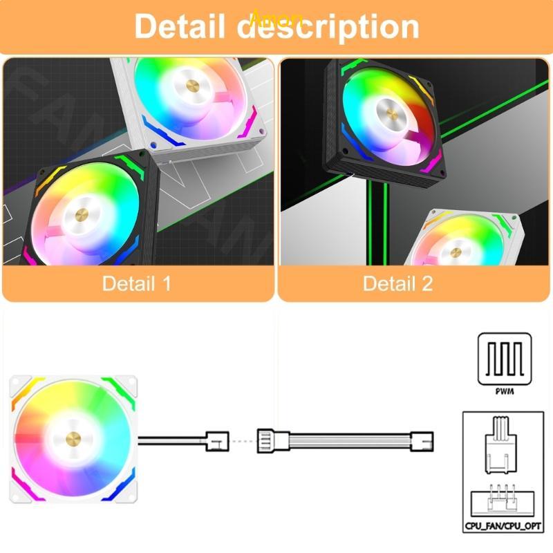 90mm ARGB LED PWM Cooling Fan Desktop CPU Air Cooling Quiet Operate For PC Case