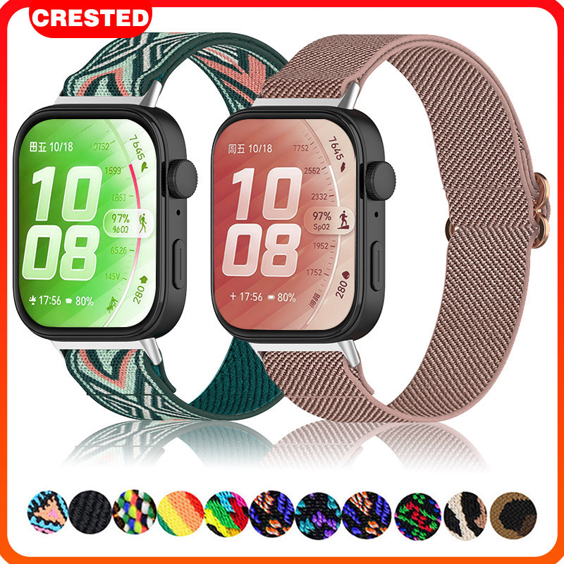 สายยางยืดสำหรับนาฬิกา forHuawei Watch Fit 5 4 3 / 5 Pro / 4 Pro ไนลอนกีฬา Scrunchie Band สำหรับ Smartwatch Huawei Fit 3อ